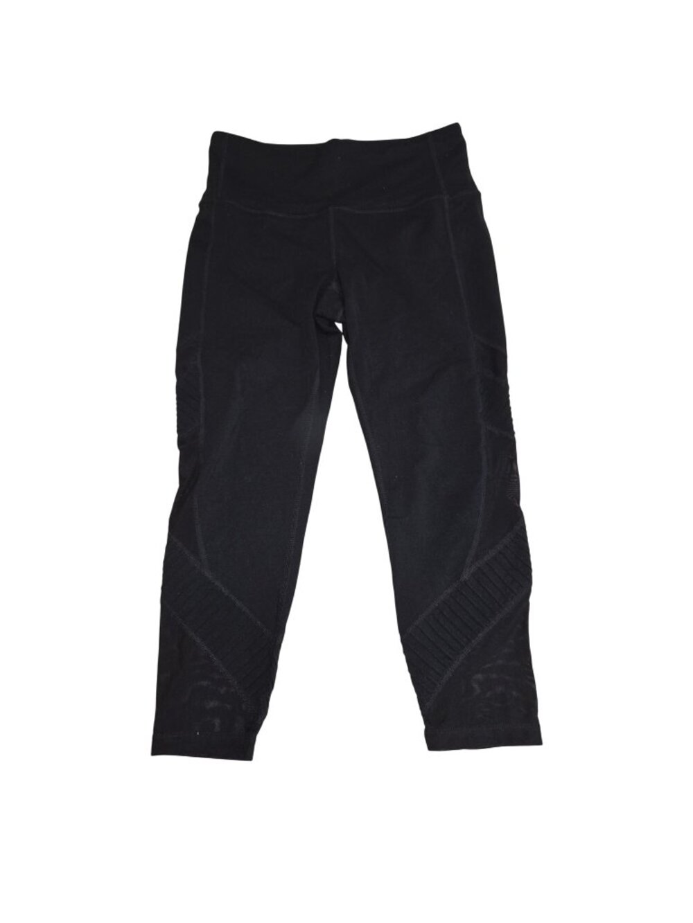 Athleta Black High-Waist Mesh Detail Capri Leggings Size S Activewear 4420